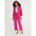 thumbnail image 3 of Time and Tru Women's Pleated Wide Leg Pants with Side Slant Pockets, 30" Inseam, Sizes S-3XL, 3 of 7
