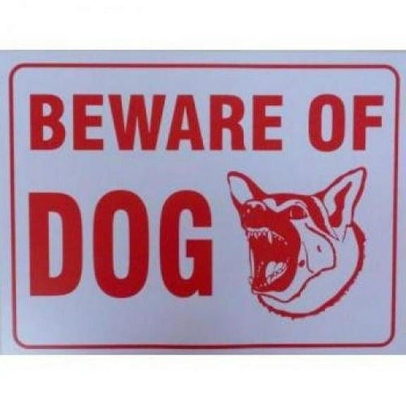 Beware of Dog Sign 9" X 12" PVC