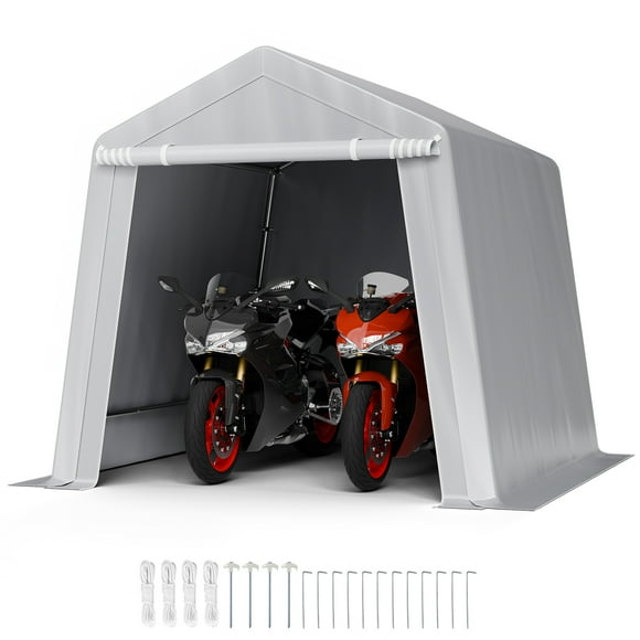 VEVOR Outdoor Storage Shelter Shed 8x8 ft Waterproof Portable Canopy Carport Tent