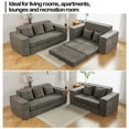 thumbnail image 3 of Vicluke Memory Foam Loveseat Sofa Couch, Convertible Sleeper Sofa Bed w/Corduroy Fabric, Side Pockets, Foldable Upholstered Compressed Sofa Bed for Living Room, Apartment No Assembly Required (Grey), 3 of 9
