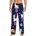 thumbnail image 2 of Picia Lama in Space Mens Soft Woven Cotton Elastic Waistband Sleep Pajama Pant Lounge Sleep Pant With Pockets And Drawstring-X-Large, 2 of 9