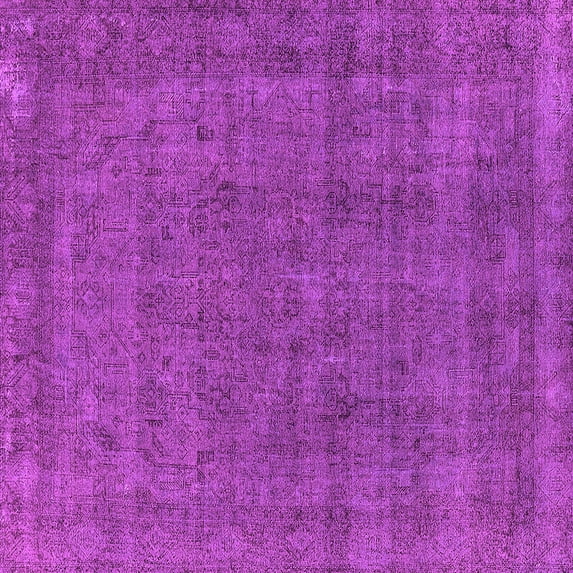 Ahgly Company Indoor Square Oriental Pink Industrial Area Rugs, 3' Square