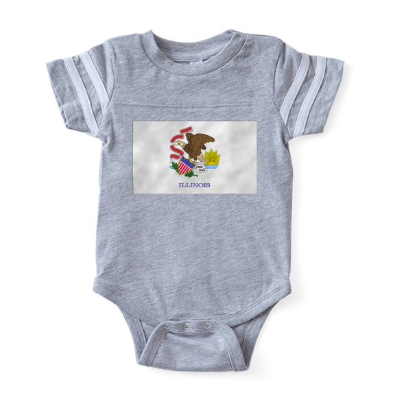 CafePress - Flag Of Illinois - Cute Infant Baby Football Bodysuit