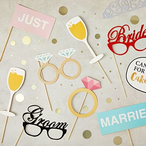 Propiedades de la boda de 72 piezas para la despedida de soltera, despedida de soltera, selfies, diseños variados BLUE PANDA Utilerìa