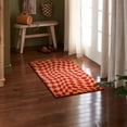 thumbnail image 2 of TOWN & COUNTRY TERRA Emmett Groovy Checkerboard Outdoor Door Mat, Natural Coir, Heavyweight, Non-Slip Entryway Mat, Red, 18"x30", 2 of 6