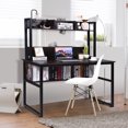 thumbnail image 3 of Costway Computer Desk with Hutch Bookshelf Home Office Study Wrting Desk Space Saving, 3 of 9
