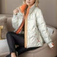 thumbnail image 4 of Lovskoo Womens Winter Coats Quilted Jacket Zipper Long Sleeve Hooded Cotton Padded Jacket Gold, 4 of 7