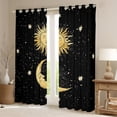 thumbnail image 2 of Feelyou Mystic Moon Sun Curtains Pack of 2 (42x84 Each), Black Gold Galaxy Sky Curtains Blackout, Dreamy Stars Print Bedroom Curtains, Curtains and Drapes Room Decor, 2 of 6