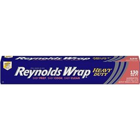 Reynolds Wrap Heavy Duty Aluminum Foil Roll, Thick Heavy Duty Foil for Added Strength and Durability, Secure Easy Open and Close Tab, 12 Inches Wide, 130 Sq. Ft.