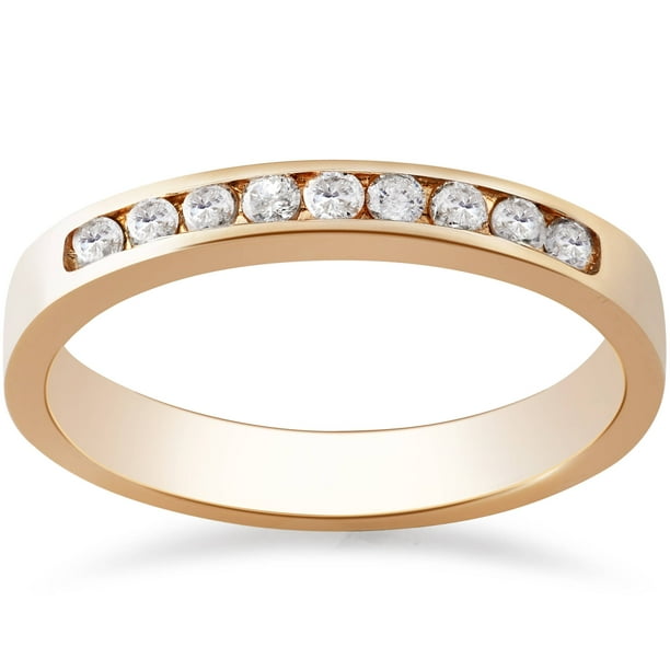 Female rose gold diamond hotsell band
