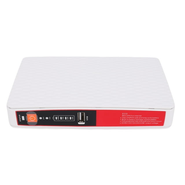 Mini UPS, Alimentation POE CC Polyvalente Sans Coupure 2 Entrées pour Contrôle d'Accès Prise US, Prise EU
