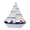 thumbnail image 1 of Wooden Sailboat Ornament Mediterranean Style Sailboat Model Wooden Craft Home Table Decoration, 1 of 8