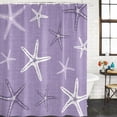 thumbnail image 2 of Vintage Purple Starfish Bathroom Shower Curtains with 12 Hooks Polyester Waterproof Shower Curtain for Stalls and Bathtubs Summer Coastal Beach Marine Life Decorative Bathroom Curtain 48x72 Inches, 2 of 9