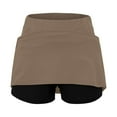thumbnail image 5 of SUYIDA Womens Midi Skirt Solid Color High Waist Workout Stretchy Tennis Skirt Shorts Skorts Skirt with Pocket Coffee,XXL, 5 of 5