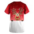 thumbnail image 5 of LSLJS Christmas Blouse de Noël à Manches Courtes Col en V avec Poches Imprimées pour Femmes, Scrub Tops, 5 of 5