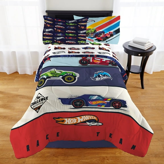 Franco Kids Hot Wheels Twin Size Comforter Reversible