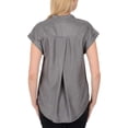 thumbnail image 2 of Jachs Girlfriend Womens Short Sleeve Tencel Blouse (Grey, Large), 2 of 2
