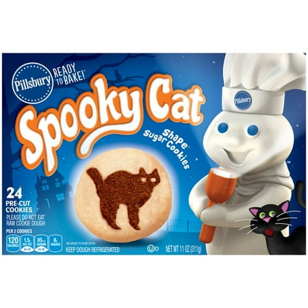 Pillsbury Ready To Bake Spooky Cat Shape Sugar Cookie Dough, 11 Oz., 24 Count