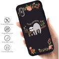 thumbnail image 3 of IBAOLE for iPhone 6 Plus/iPhone 6s Plus, Bees and Honey Pattern Cute Design Slim Yellow Liquid Silicone Soft Rubber Protective Case for Girls Children WomenSlothiPhone XR, 3 of 6