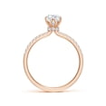 thumbnail image 2 of Angara Lab Grown Pear-Shaped Diamond Hidden Halo Engagement Ring for Women in 14K Rose Gold (Size-7.7x5.7mm | 0.95 ct) | April Birthstone Jewelry for Her | Lab-Grown Diamond Engagement Rings, 2 of 4
