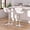 Pearl White, variant on Bar Stools Set of 2, Adjustable Swivel Barstools, Modern PU Leather Counter Height Bar Chair with Back and Footrest for Kitchen Island Dining Room Café Pub (Black, Matte Black Base)