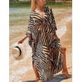 thumbnail image 3 of Robes de Plage pour Femmes Grande Taille Imprimé Animal Caftan Robe de Resort, 3 of 5
