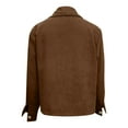 thumbnail image 4 of Fashion Jackets for Women Cropped Shackets Button-up Corduroy Jackets with Double Chest Pockets Fall Winter Outfits (Brown XL), 4 of 5