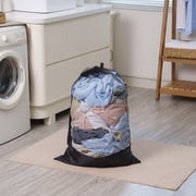 Mainstays Polyester Mesh Laundry Bag, Carry Strap, Heavy Duty, Breathable, Black