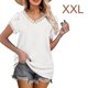thumbnail image 4 of Sonducket Camiseta de algodón para mujer, camiseta holgada de encaje de Color sólido, Top de verano para viajes, vacaciones en la playa, deportes, Prendas para la parte del cuerpo Blanco  XXL Sonducket AP010362-10, 4 of 6
