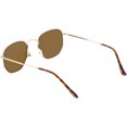 thumbnail image 4 of Modern Hexagonal Sunglasses Slim Metal Arms Neutral Colored Flat Lens 51mm (Gold / Brown), 4 of 4
