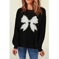thumbnail image 6 of Women's Black Rhinestone Decor Bowknot Graphic Pullover Sweatshirt - [ZhiHiMeRi] | (US 20-22)2XL, 6 of 8