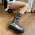 thumbnail image 6 of Milue Womens Lolitas Knitted Long Socks Leg Warmers Harajuku Cute Boot Socks Winter, 6 of 21