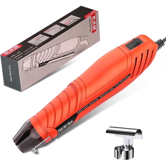 Mini Heat Gun, 482℉&662℉ (250℃-350℃) Fast Heat Handheld Hot Air Gun Tool with Reflector Nozzle and 5.8Ft Long Cable for Craft Embossing, Shrink Wrapping and Drying Paint