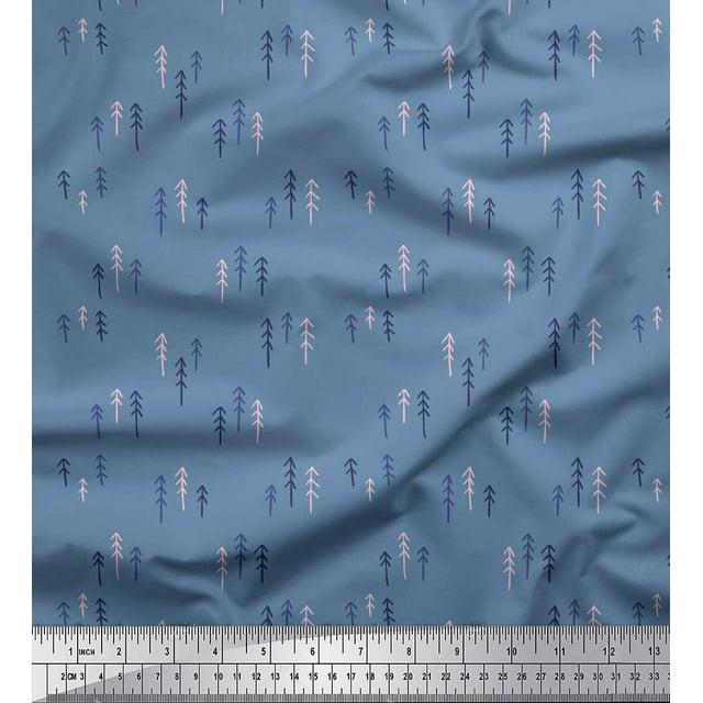 Soimoi Blue Heavy Canvas Fabric Arrows Arrow Printed Fabric 1 Yard 58 Inch Wide