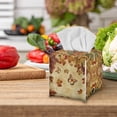 thumbnail image 3 of Yuyamidu Maple Leaf Square Tissue Box Cover Butterfly PU Leather Tissue Dispenser for Napkin Facial Paper Easy to Install Facial Paper Organizer Dispenser Fall Decoration Gift for Holiday, 3 of 8