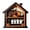 A003- C, variant on Halloween Decor, Vintage Halloween Decor, Spooky Home Decor, Shelf Decorations, 1Pc Haunted House Shaped Wooden Tabletop Decor 5.12X5.91 In, Features Ghost, Jack-O-Lantern and Bat