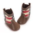 thumbnail image 4 of Emy Dola Unisex Baby PU Leather Cowboy Boots Newborn Boys Girls Soft Sole Non-Slip Western Bootie 0-18 Months Crib Shoes 4th Of July, 4 of 6