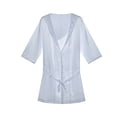 thumbnail image 4 of BELTNOV Men's Satin Robe Short Kimono Bathrobe Lightweight Silky Sleepwear Loungewear with Belt Soft Spa Robe for Nightwear White, 4 of 5
