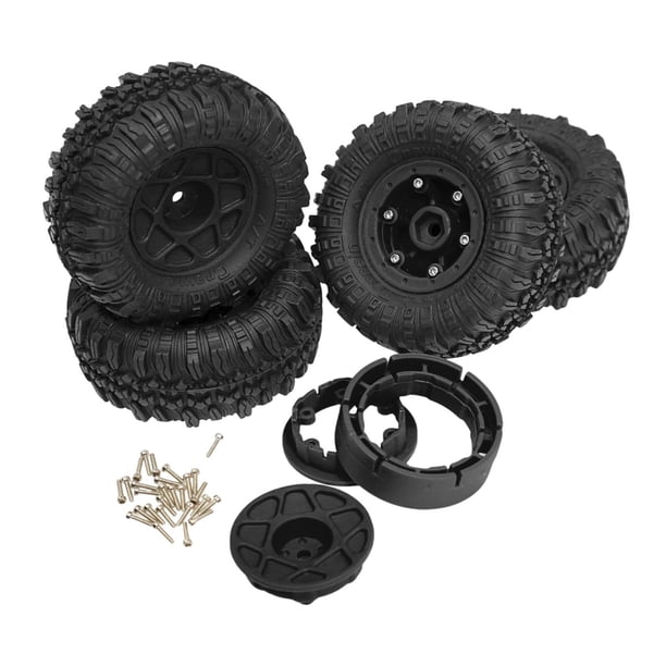 1/18 RC Crawler Neumáticos Desplazamiento Llantas Piezas Modificación Simulación Ruedas para Negro