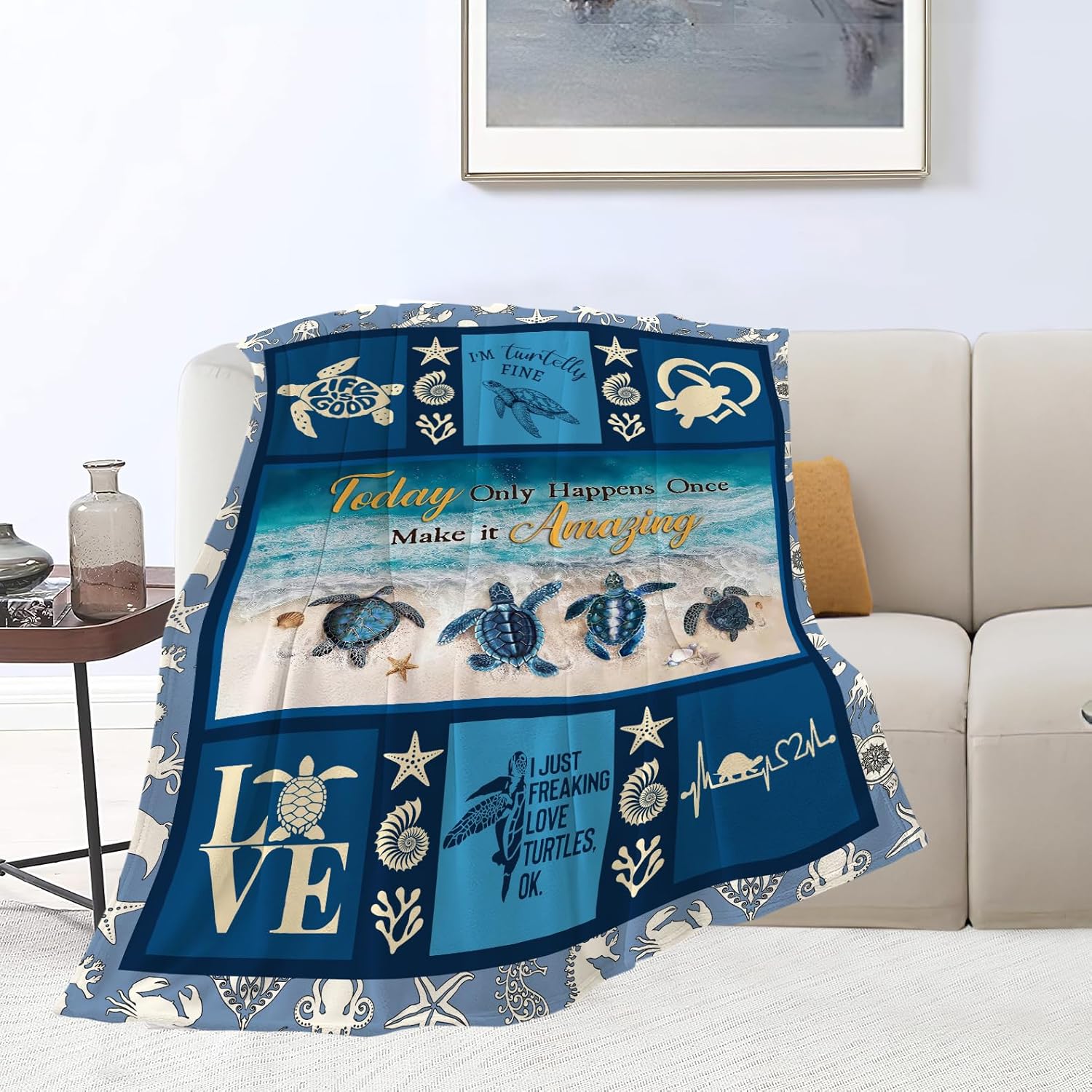 Turtle Blanket – Kuscheldecke Mit Schildkröten-Motiv, 152,4 X 127 Cm
