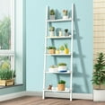 Costway Versatile 5Tier Bookshelf Leaning Wall Shelf Ladder Bookcase