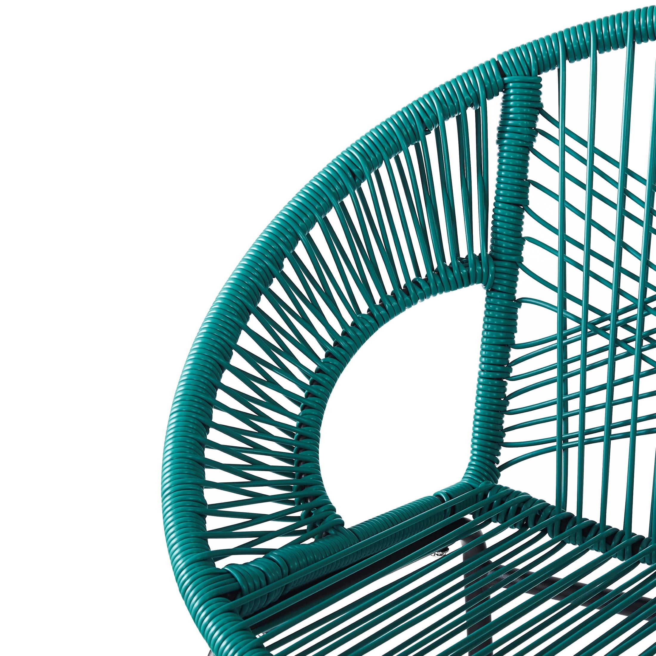 Christopher Knight Home Modern 28.5" Outdoor Faux Wicker Bar Stools, Metal Frame, Teal, Set of 2