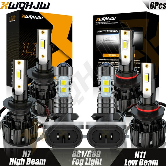 For Hyundai Elantra 2013-2014 Kit H7 H11/H8/H9 LED Headlight 881 Foglight Combo Bulbs