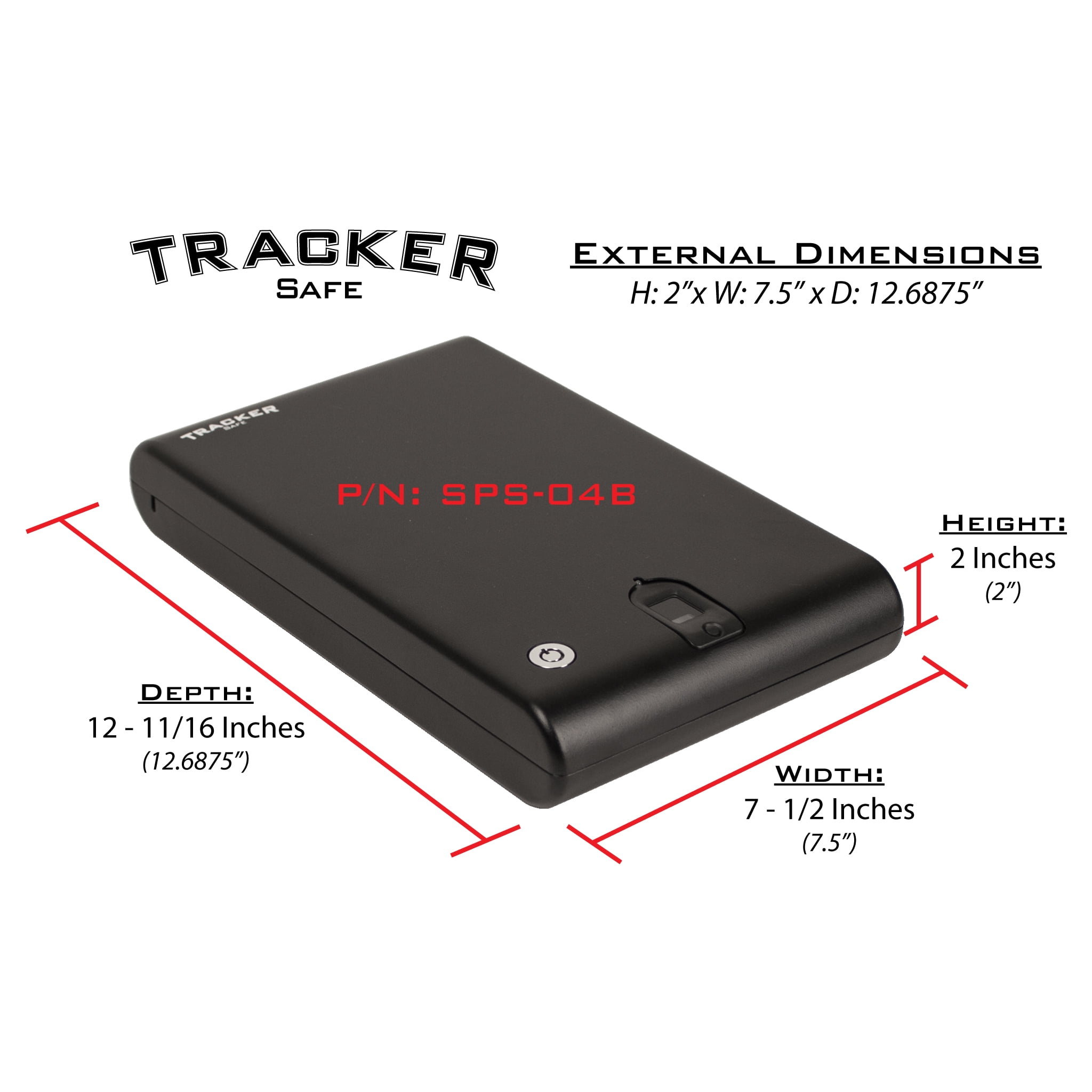Tracker Safe SPS-04B 12.6 in. Small Pistol Safe, Biometric Lock