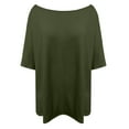 thumbnail image 6 of Women's T-Shirts Basic Tops Solid Off Shoulder Cropped Slim Going Out Gift Clothes, 6 of 6