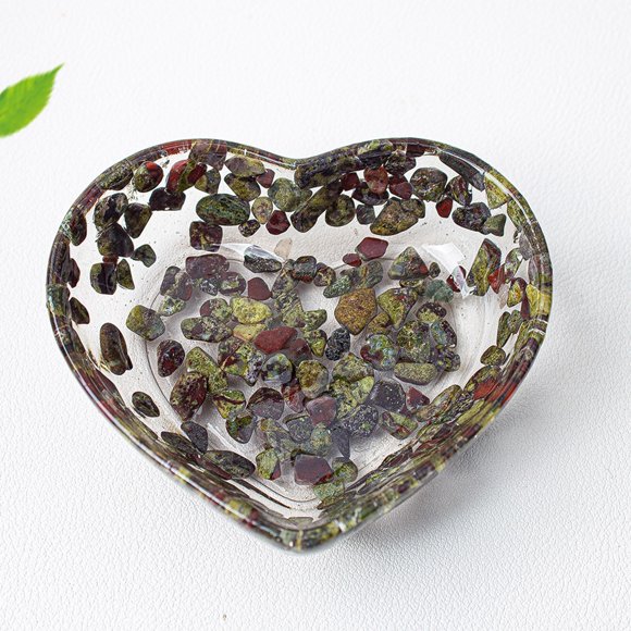 Linnome Heart Shaped Resin Bowls Transparent Bowl With Beautiful Patterns in Gray, Durable Construction for Long-Lasting Use