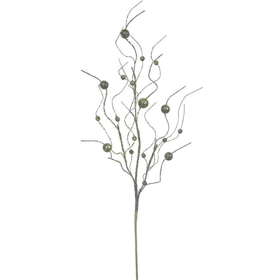 Olive Ball Glitter Spray - 37 in. - 6 Per Bag