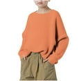 thumbnail image 5 of HAiming Long Sleeve Sweatshirts for Kids Crew Neck Solid Color Casual Pullover Shirts Fall Winter Outdoors Sweater, 5 of 9