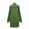 thumbnail image 5 of SMihono Sweater Dresses for Women Casual Turtleneck Cold Shoulder Long Sleeve Cable Knit Dress 2025 Fall Winter Mini Dress Green XL, 5 of 10