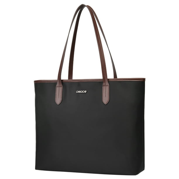 Brown Vintage Leather Laptop Tote Shoulder Bag for Women Fits 14 Inch Computer Teacher Work Travel Large Handbags 